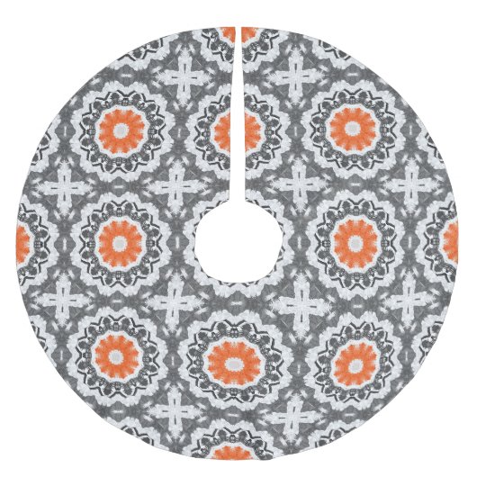 Jupon De Sapin En Polyester Brossé Argent Abstrait : Conception géométrique sans join (Devant)