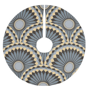 Jupon De Sapin En Polyester Brossé Argent d'ivoire : Carrelage floral circulaire.