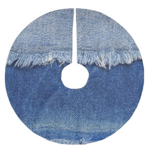 Jupon De Sapin En Polyester Brossé Arrière - plan de tissu Denim Jeans déchiré