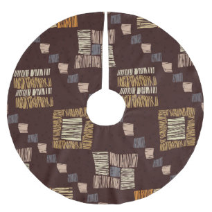 Jupon De Sapin En Polyester Brossé Arrière - plan tribal ethnique Brown géométrique