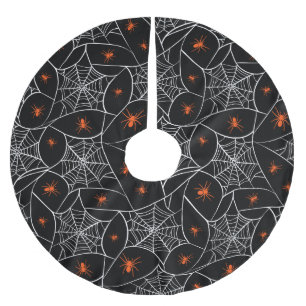 Jupon De Sapin En Polyester Brossé Arrière - plan web d'Halloween et araignées.