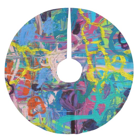 Jupon De Sapin En Polyester Brossé Art Abstrait : Expression de peinture dynamique (Devant)