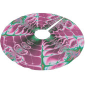 Jupon De Sapin En Polyester Brossé Art Abstrait Fleur Rouge (Angle)