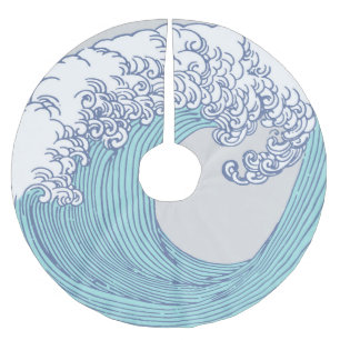 Jupon De Sapin En Polyester Brossé Art de vague de surf Ukiyo-e japonais vintage de l