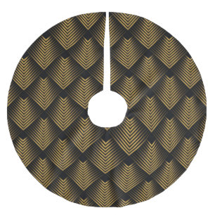 Jupon De Sapin En Polyester Brossé Art Déco : Carrés d'or, Papier peint de coin.