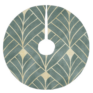 Jupon De Sapin En Polyester Brossé Art déco d'or : Style Luxueux et sans couture