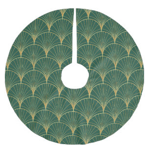 Jupon De Sapin En Polyester Brossé Art déco feuille de palme verte