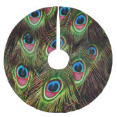 Jupon De Sapin En Polyester Brossé art déco vert turquoise turquoise plumes paon (Devant)