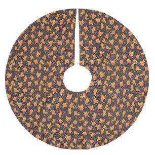 Jupon De Sapin En Polyester Brossé Art du chat Cute Chat Motif Enfant