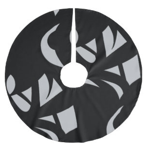 Jupon De Sapin En Polyester Brossé Art moderne magnifique Gris / Noir