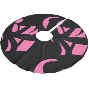 Jupon De Sapin En Polyester Brossé Art moderne magnifique rose / Noir