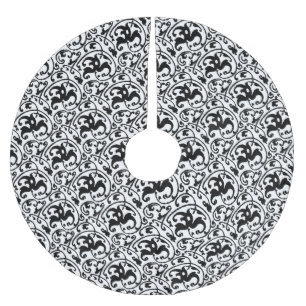 Jupon De Sapin En Polyester Brossé Art Nouveau Ikat - Blanc et Noir