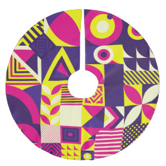 Jupon De Sapin En Polyester Brossé Art pop, formes géométriques colorées.