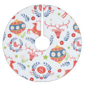 Jupon De Sapin En Polyester Brossé Art populaire scandinave Monogramme Noël (Devant)