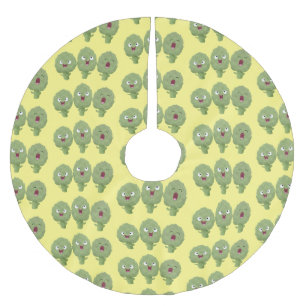 Jupon De Sapin En Polyester Brossé Artichauts chantants mignons dessin animé végétal