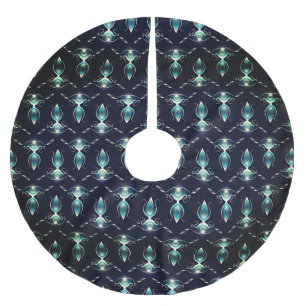 Jupon De Sapin En Polyester Brossé Aspect élégant des pierres bleues avec lumière bri