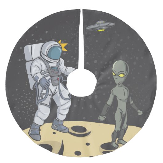 Jupon De Sapin En Polyester Brossé Astronaute et alien (Devant)