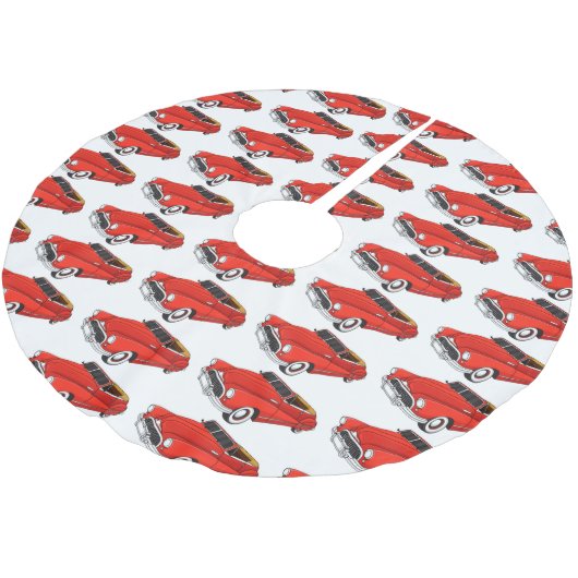 Jupon De Sapin En Polyester Brossé Automobile classique rouge 1948 (Angle)