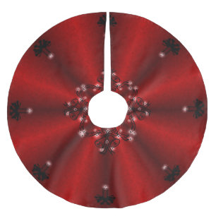 Jupon De Sapin En Polyester Brossé Avent, Artdeco de Noël sur arc-en-ciel rouge