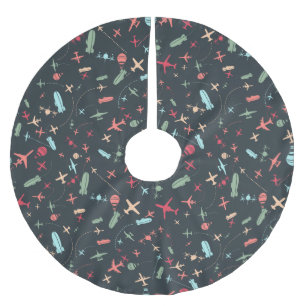 Jupon De Sapin En Polyester Brossé Avion noir et Motif de l'aviation