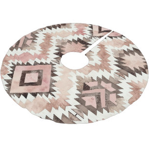 Jupon De Sapin En Polyester Brossé Aztec Brun Rose   
