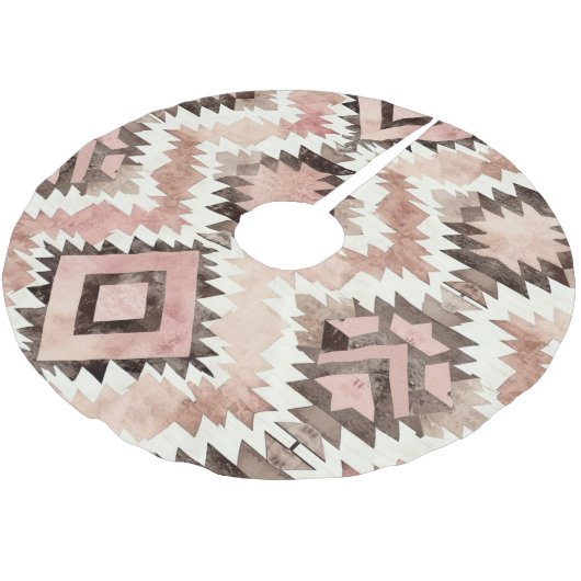 Jupon De Sapin En Polyester Brossé Aztec Brun Rose (Angle)