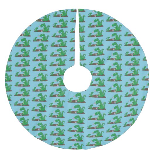 Jupon De Sapin En Polyester Brossé Baguettes mignonnes grillant des marshmallows dess (Devant)