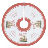 Jupon De Sapin En Polyester Brossé Bah La La Cute Retro Noël Moutons (Devant)