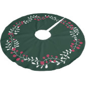Jupon De Sapin En Polyester Brossé Baies d'hiver vert pin mignonne en fleurs Noël (Angle)