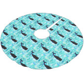 Jupon De Sapin En Polyester Brossé baleines noires bleu Thunder_Cove (Angle)