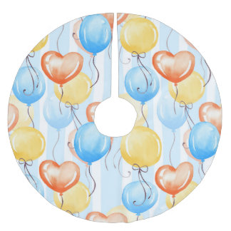 Jupon De Sapin En Polyester Brossé Ballons colorés : aquarelle couleur motif sans cou