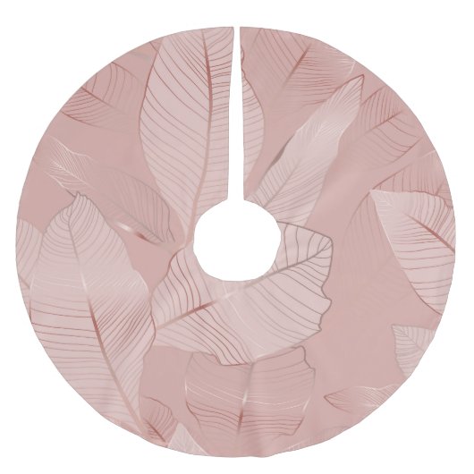 Jupon De Sapin En Polyester Brossé Banane, feuilles de palmiers : cuivre brillant. (Devant)