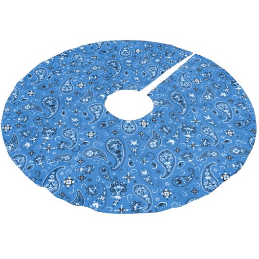 Jupon De Sapin En Polyester Brossé Bandana bleu classique Paisley (Angle)