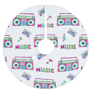 Jupon De Sapin En Polyester Brossé Bande enregistreuse rétro sans couture