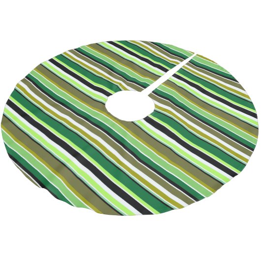 Jupon De Sapin En Polyester Brossé Bandes blanches vert mignonne (Angle)