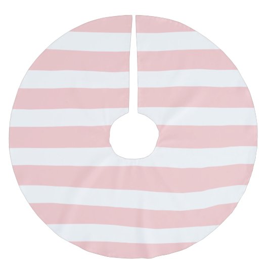 Jupon De Sapin En Polyester Brossé Bandes de preppy rose pâle (Devant)