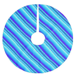 Jupon De Sapin En Polyester Brossé Bandes de verre - teintes bleu saphir