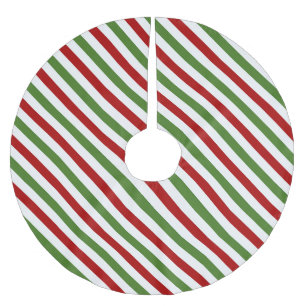 Jupon De Sapin En Polyester Brossé Bandes diagonales rouges, blanches et vertes