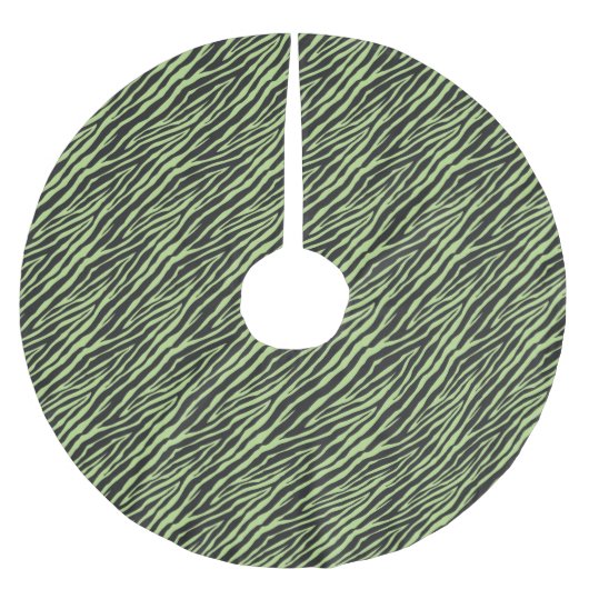 Jupon De Sapin En Polyester Brossé Bandes d'impression de Mint Black Zebra (Devant)