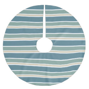 Jupon De Sapin En Polyester Brossé Bandes du milieu du siècle rétro Ocean Green