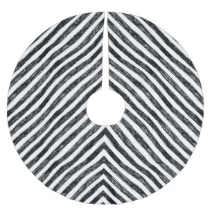 Jupon De Sapin En Polyester Brossé Bandes linéaires noires, motif sans couture.