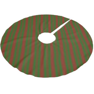 Jupon De Sapin En Polyester Brossé Bandes rouges et vertes