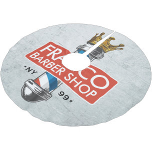 Jupon De Sapin En Polyester Brossé Barber Hair Shop King Crown Barber Pole Hair Salon
