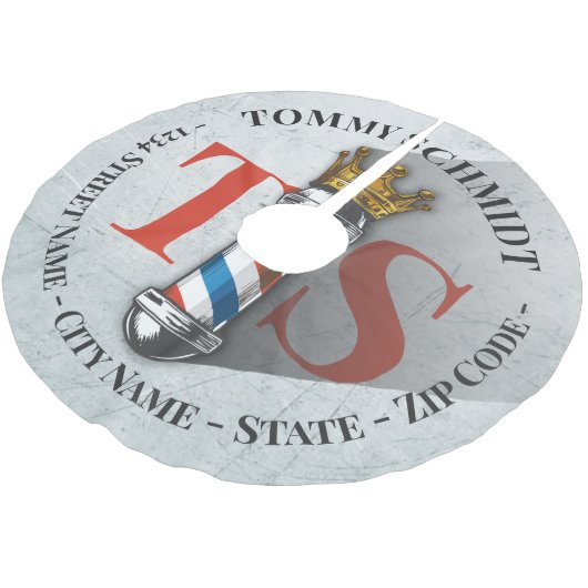 Jupon De Sapin En Polyester Brossé Barber Hair Shop King Crown Barber Pole Hair Salon (Angle)