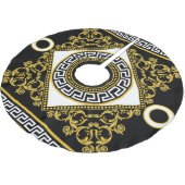 Jupon De Sapin En Polyester Brossé Baroque d'or : frontière noire grecque (Angle)