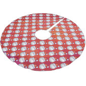 Jupon De Sapin En Polyester Brossé Basball avec le Père Noël en rouge (Angle)