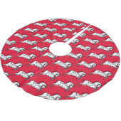 Jupon De Sapin En Polyester Brossé BBE - Cheval Jupe d'arbre de vacances - Personnali (Angle)