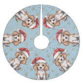 Jupon De Sapin En Polyester Brossé Beagle Parties scintillant or Snowflake (Devant)
