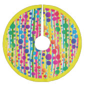 Jupon De Sapin En Polyester Brossé [Beatnik Bubbles] Polka rétro Point rayé Jaune (Devant)