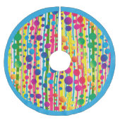 Jupon De Sapin En Polyester Brossé [Beatnik Bubbles] Retro Polka Dot Striped Blue (Devant)